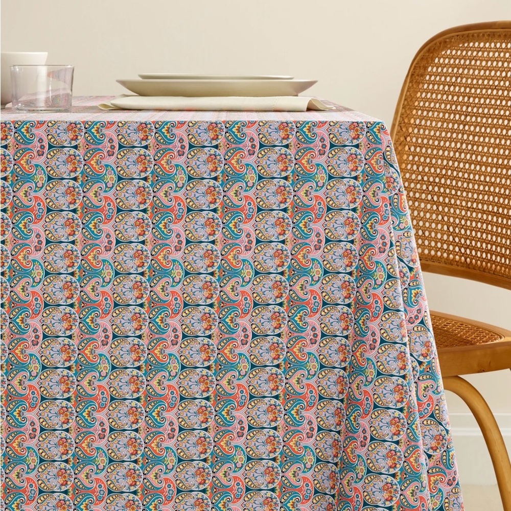 NWOT - J. Crew x Liberty of London Tablecloth - Blue Coral - 70” x 108”